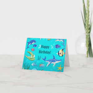 Ocean Life Birthday Card - For All Ages