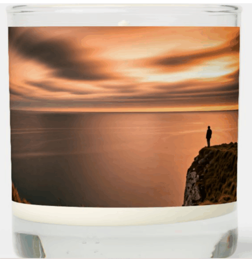 Back of Personalized Memorial Candle - Sunset Remembrance