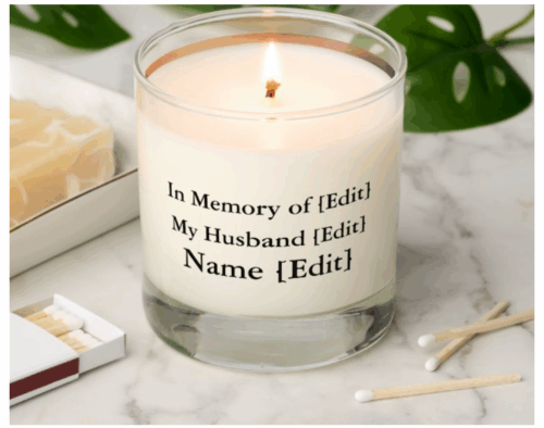 Personalized Memorial Candle - Sunset Remembrance
