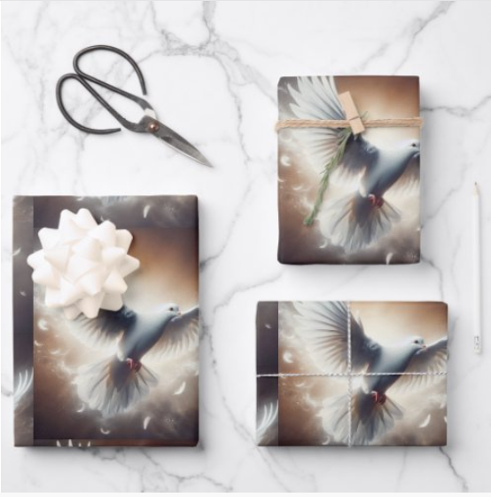 White Dove Spiritual Gift Wrapping Paper