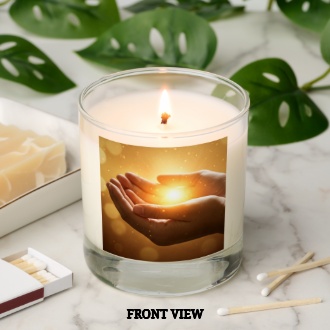 Zazzle Let Your Light Shine Soy Scented Candle Front View