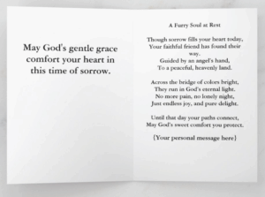 Christian Pet Sympathy Card - Inside