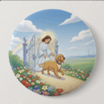 Rainbow Bridge Pet Memorial Button