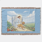 Rainbow Bridge Pet Memorial Throw Blanket